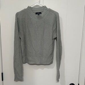 LuLus Light Gray Crew Neck Sweater